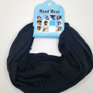 BLACK head wear headband gaiter scarf